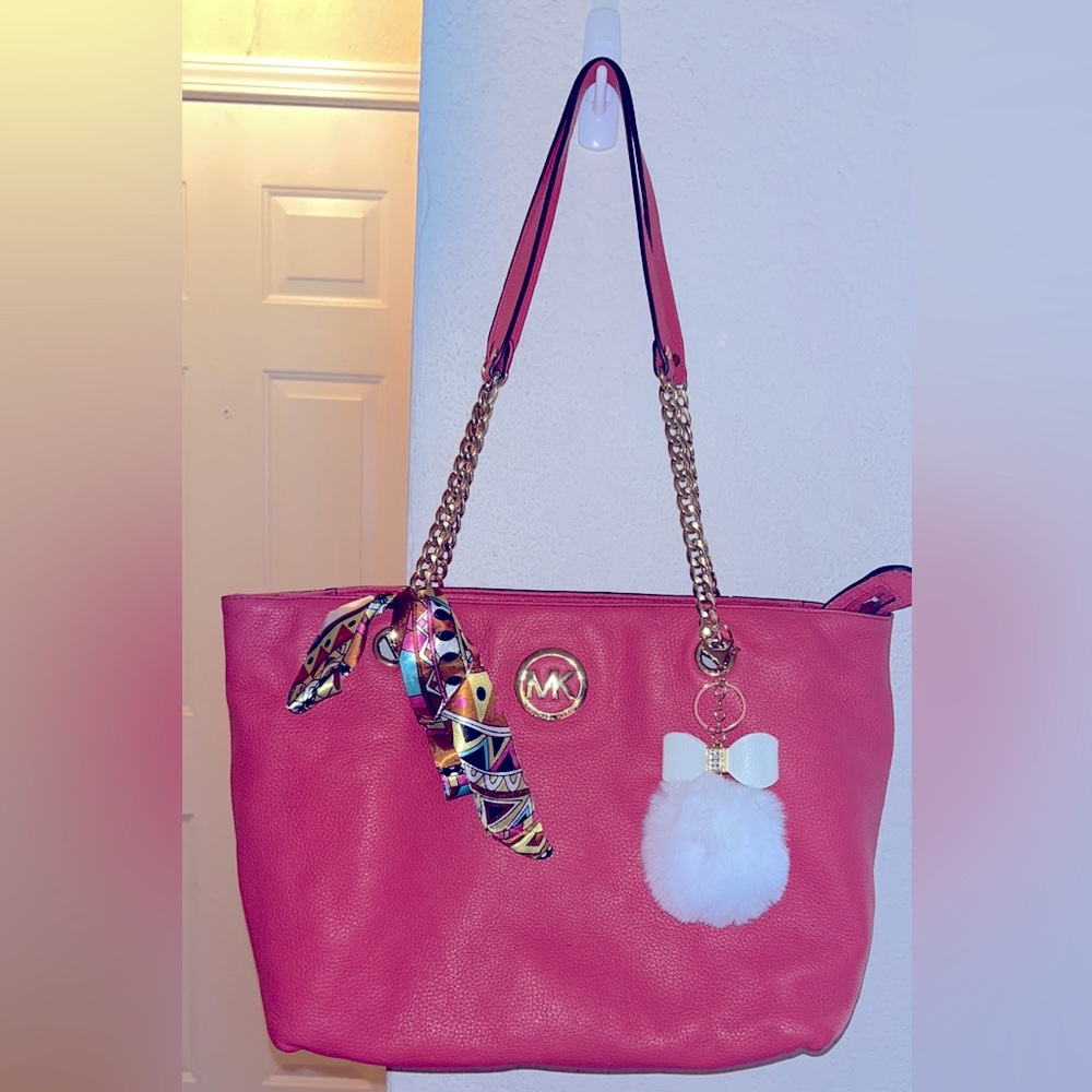 Michael Kors blush pink Tote with Twilly